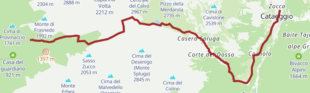 Route map: Sentiero Italia D19N - Tappa Frasnedo Filorera